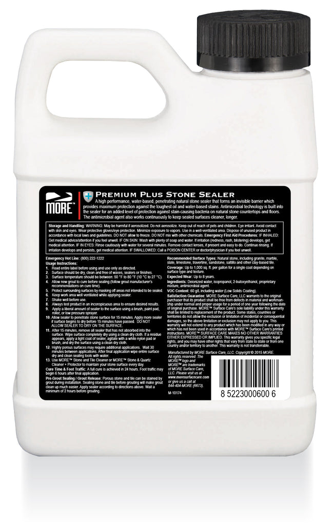 MORE™ Premium Plus Stone Sealer - w/Antimicrobial Protection